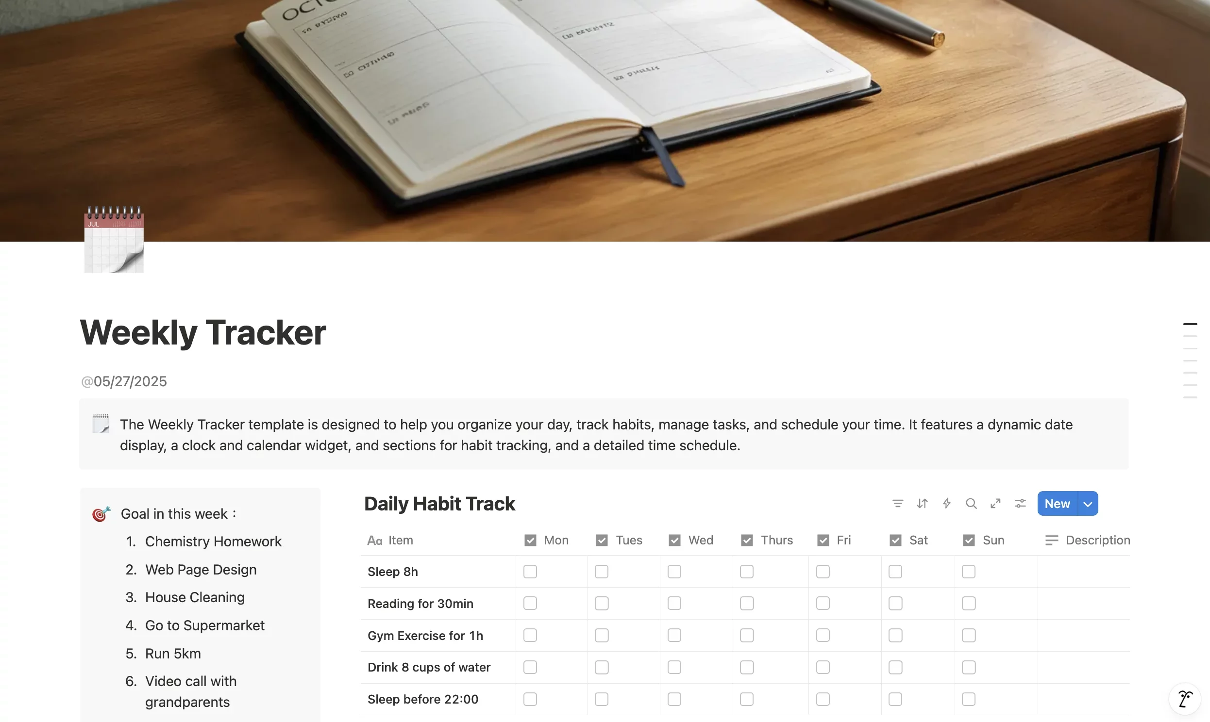 Weekly Tracker